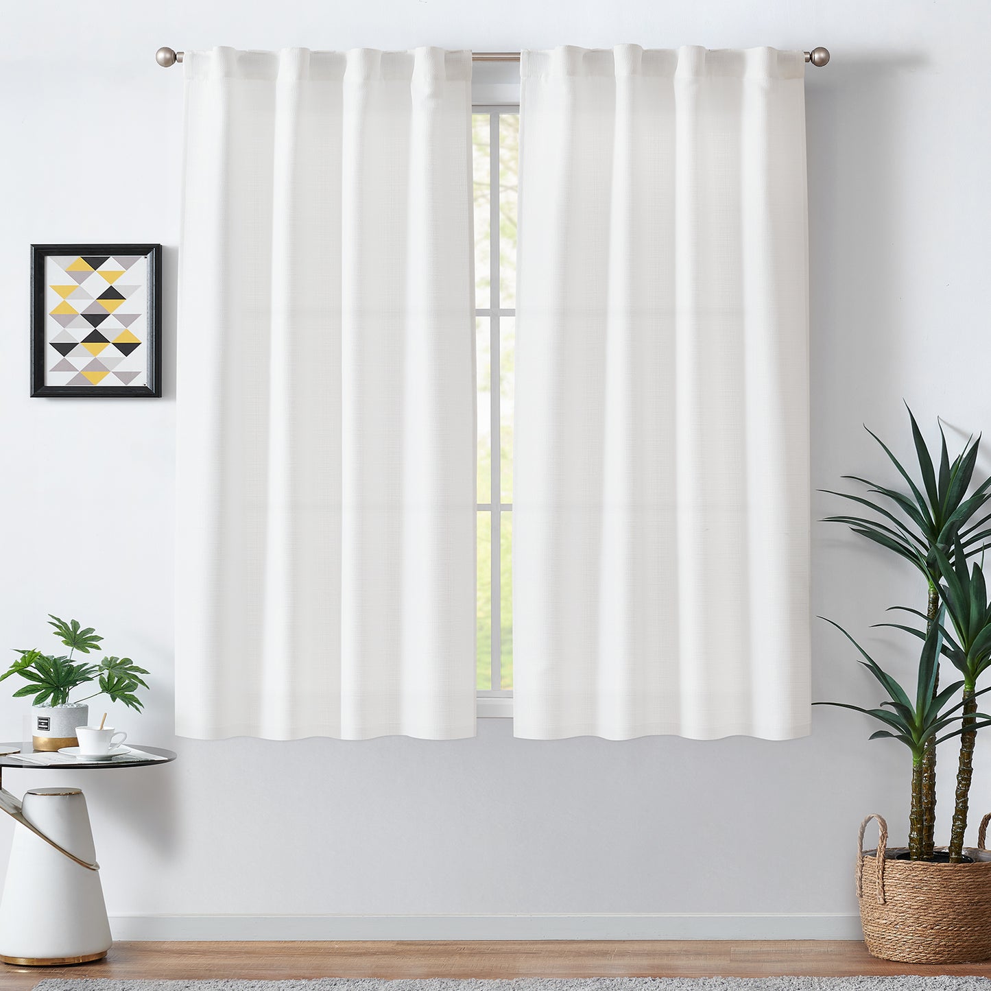 Curtainking Linen Textured Curtains Bedroom Living Room Window Curtain Set Light Filtering Drapes Grommet Top 2 Panels