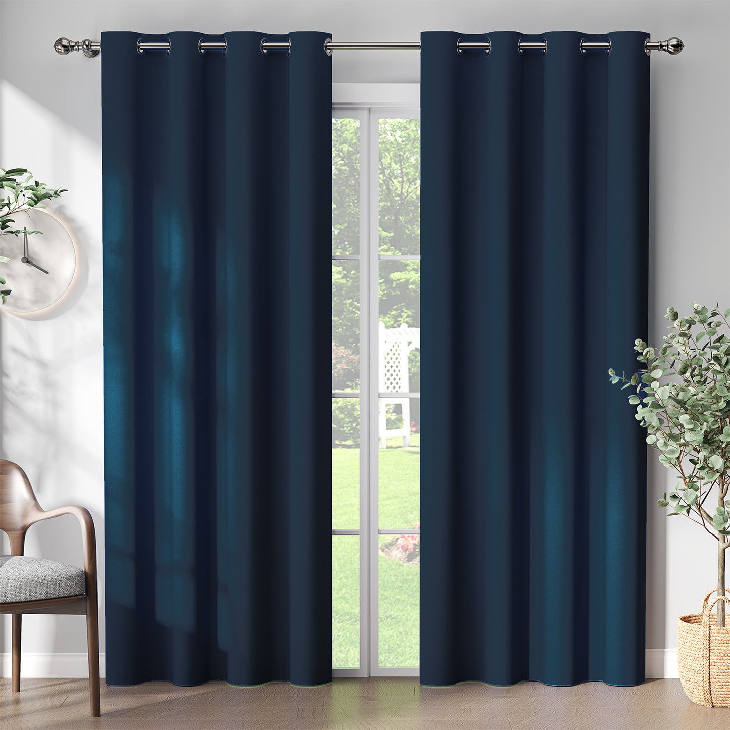 Curtainking Black out Curtain and Drapes Thermal Insulated Grommet Curtains for Living Room 2 Panels