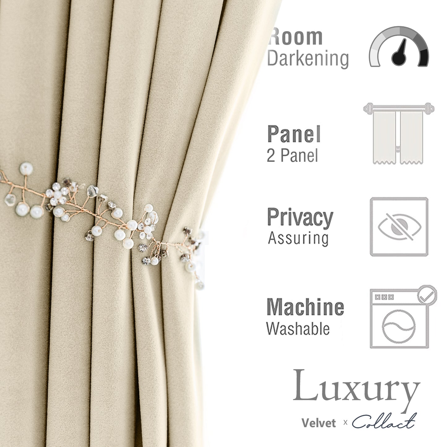 Curtainking Velvet Blackout Curtains Christmas Curtains Thermal Insulated Soft Drapes for Bedroom Living Room Rod Pocket Window Curtains 2 Panels