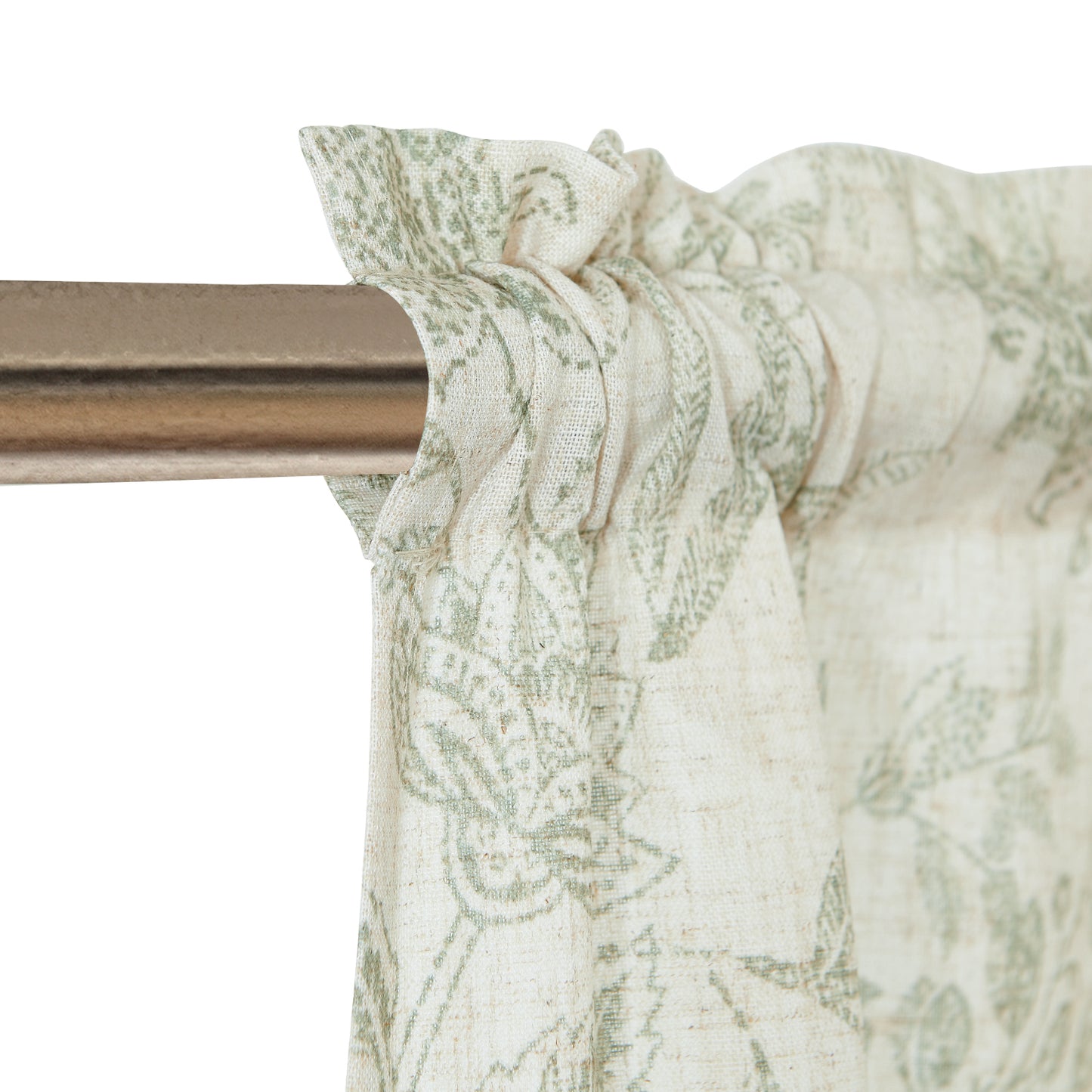 CURTAINKING Farmhouse Linen Valance Curtains for Kitchen Floral Rustic Rod Pocket Living Room Bedroom Small Window Valance 16 Inch