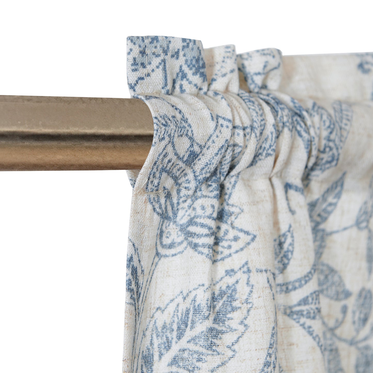 CURTAINKING Farmhouse Linen Valance Curtains for Kitchen Floral Rustic Rod Pocket Living Room Bedroom Small Window Valance 16 Inch