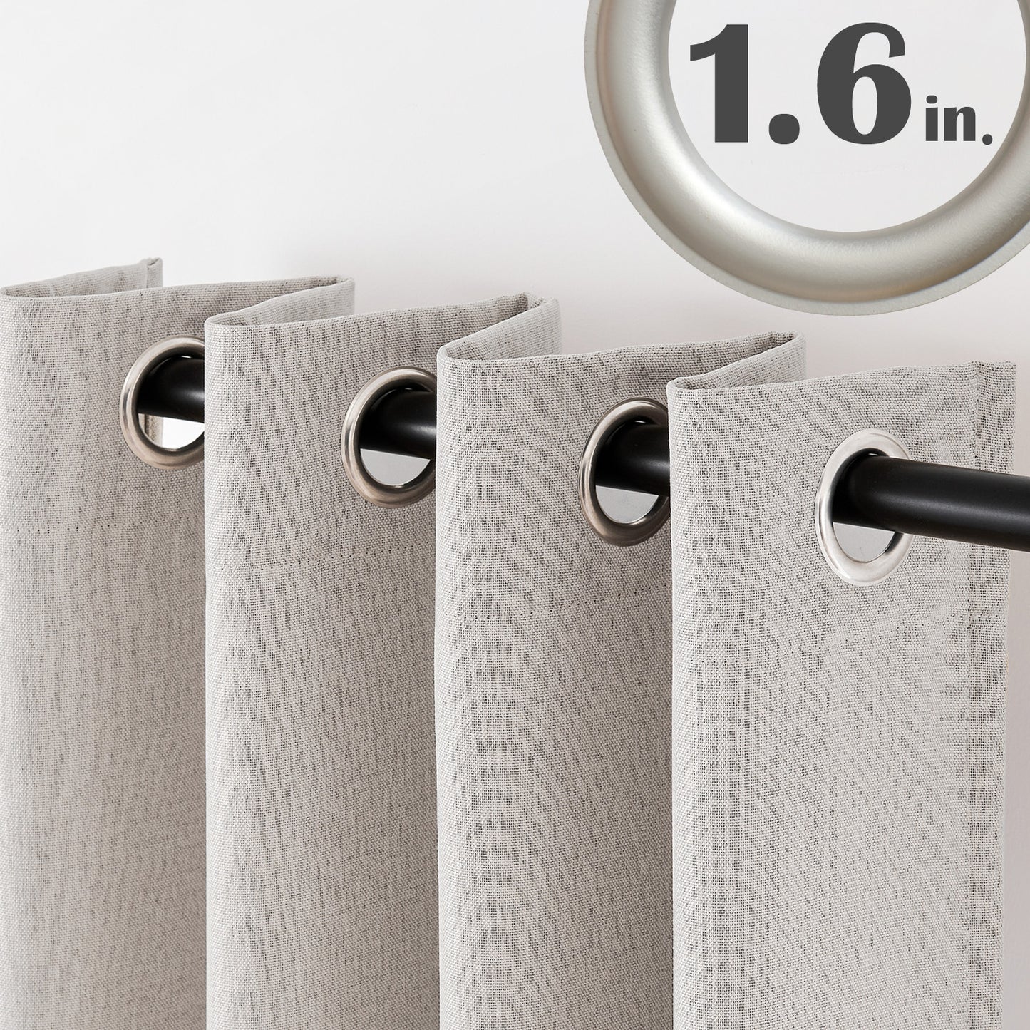 CURTAINKING Linen Texture Curtains Drapes Bedroom Living Room Thermal Insulated Window Treatment Grommet Top 2 Panels