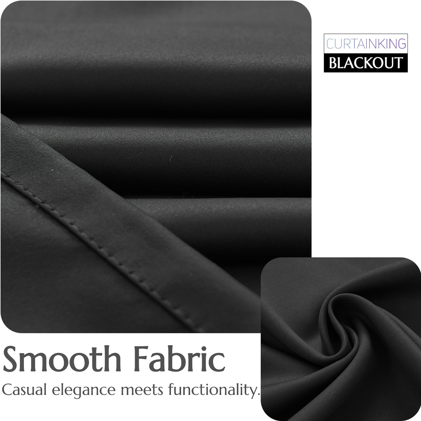 Curtainking Black out Curtain and Drapes Thermal Insulated Grommet Curtains for Living Room 2 Panels