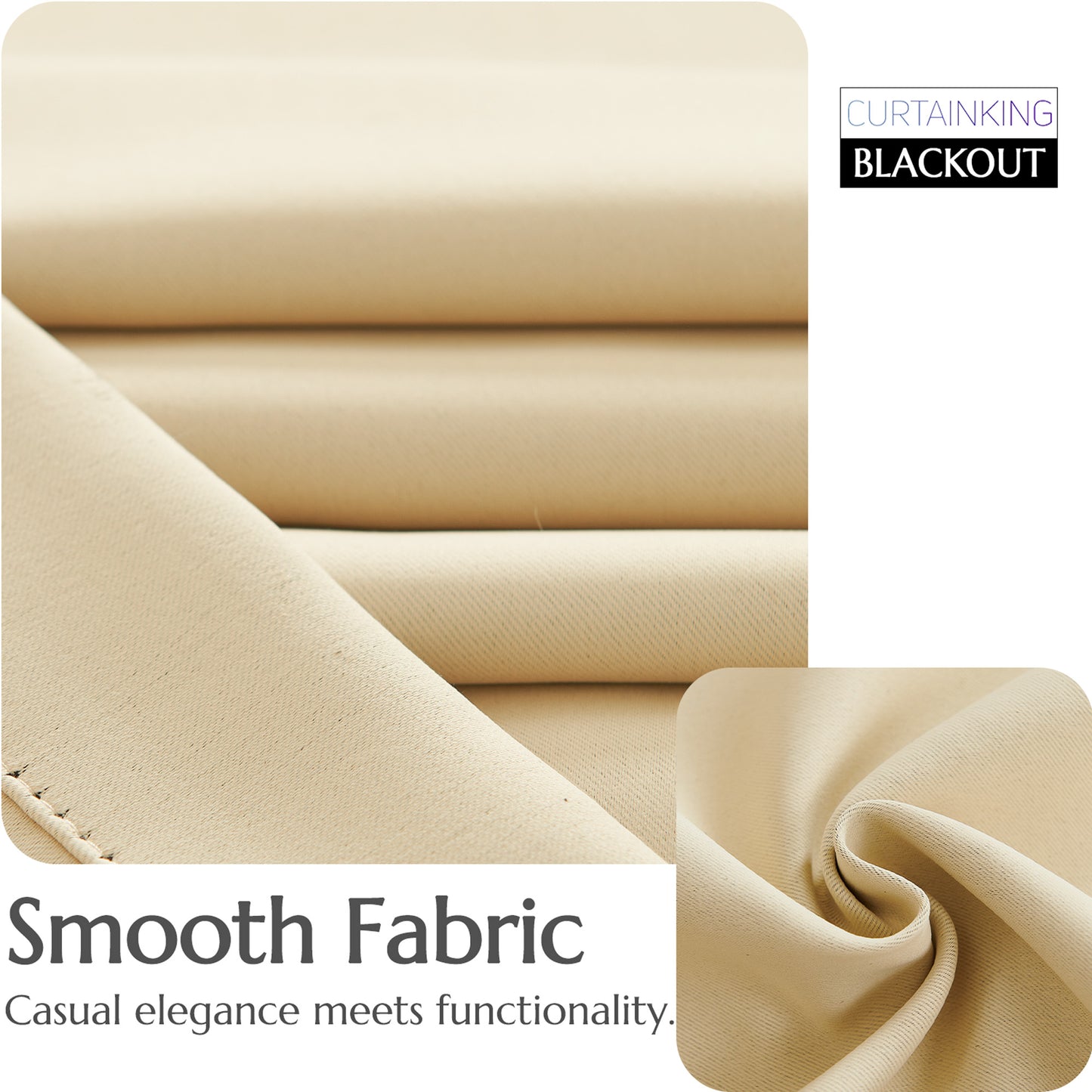 Curtainking Black out Curtain and Drapes Thermal Insulated Grommet Curtains for Living Room 2 Panels