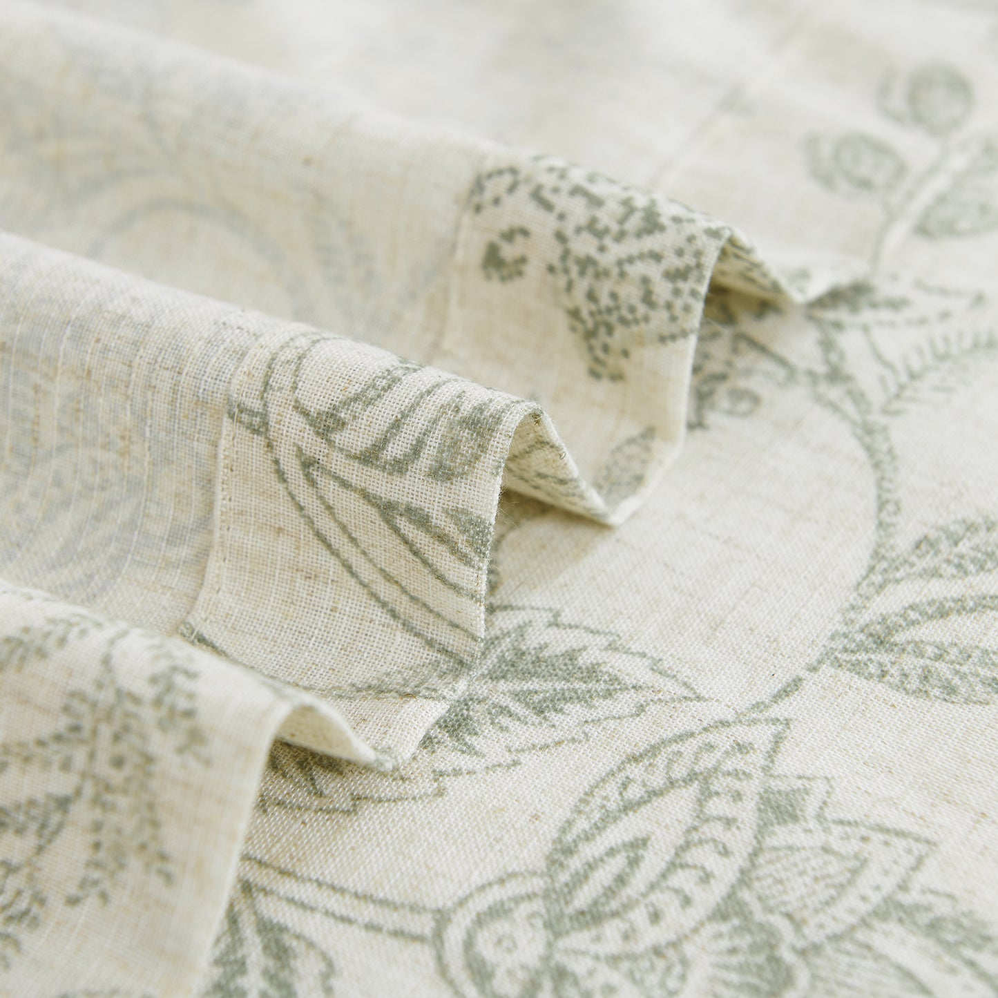 CURTAINKING Farmhouse Linen Valance Curtains for Kitchen Floral Rustic Rod Pocket Living Room Bedroom Small Window Valance 16 Inch