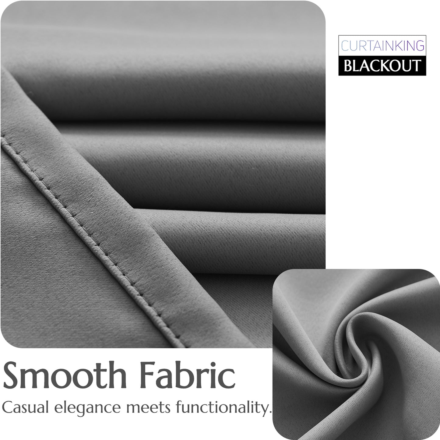 Curtainking Black out Curtain and Drapes Thermal Insulated Grommet Curtains for Living Room 2 Panels