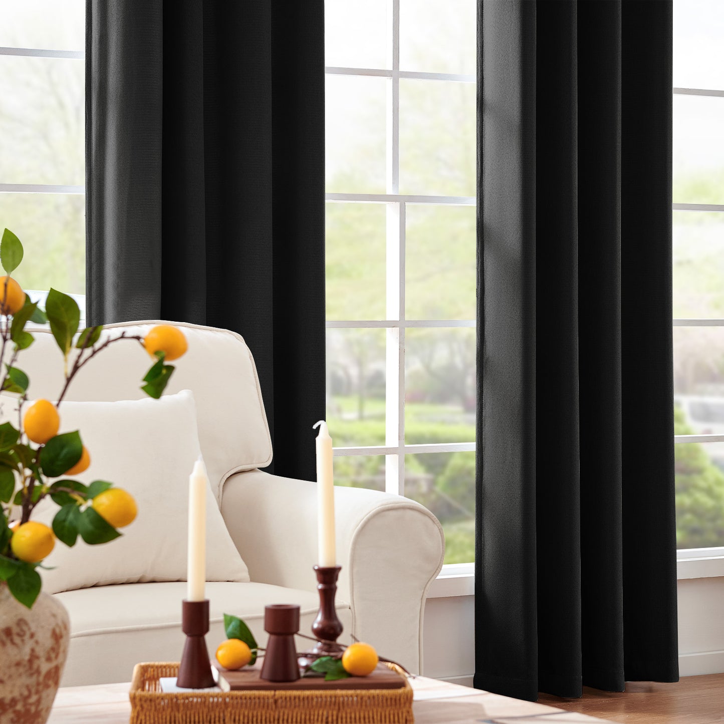 CURTAINKING Linen Texture Curtains Drapes Bedroom Living Room Thermal Insulated Window Treatment Grommet Top 2 Panels