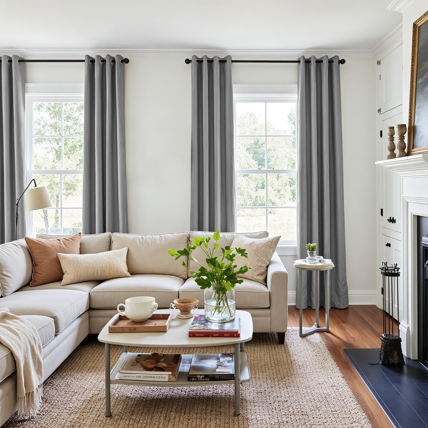 CURTAINKING Linen Texture Curtains Drapes Bedroom Living Room Thermal Insulated Window Treatment Grommet Top 2 Panels