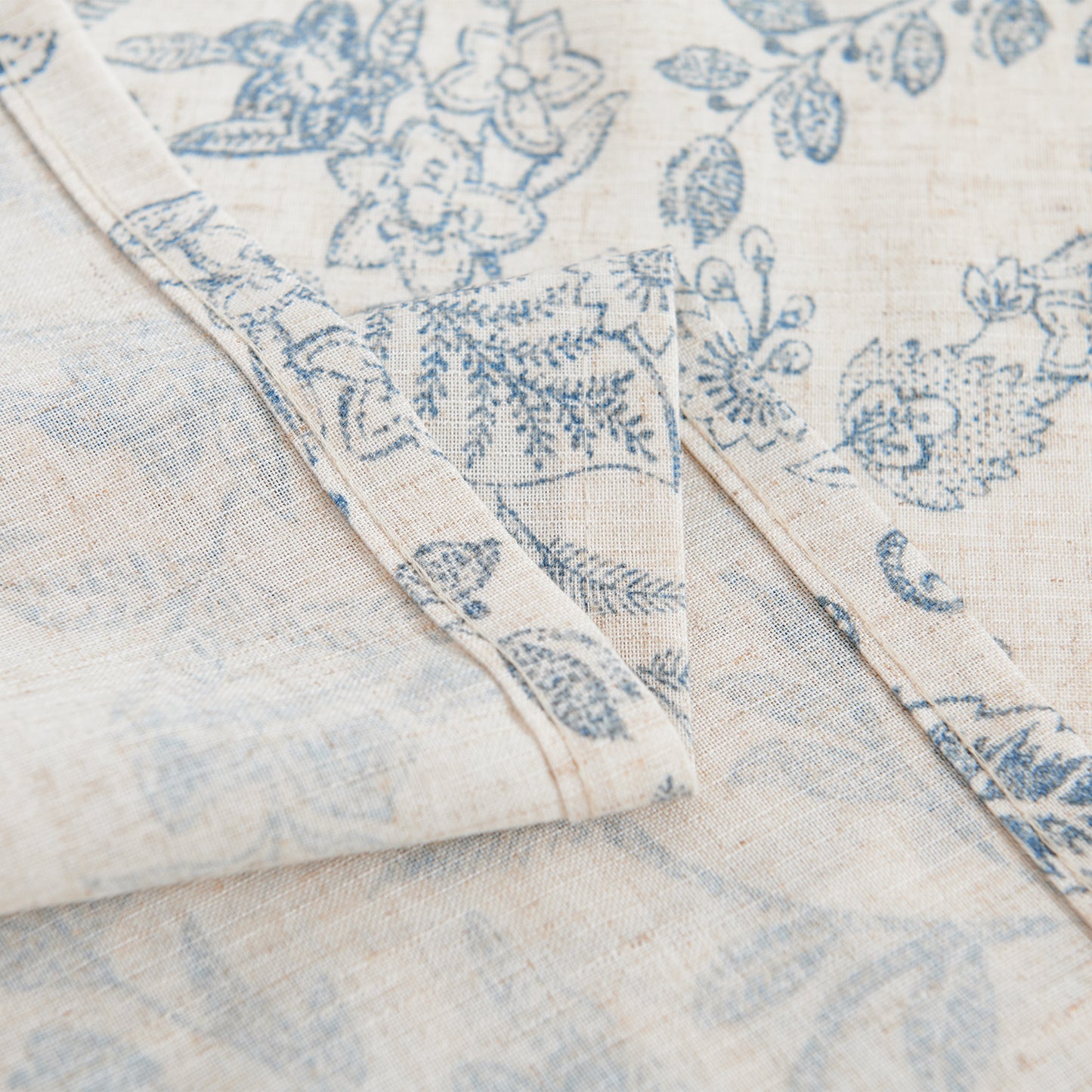 CURTAINKING Farmhouse Linen Valance Curtains for Kitchen Floral Rustic Rod Pocket Living Room Bedroom Small Window Valance 16 Inch