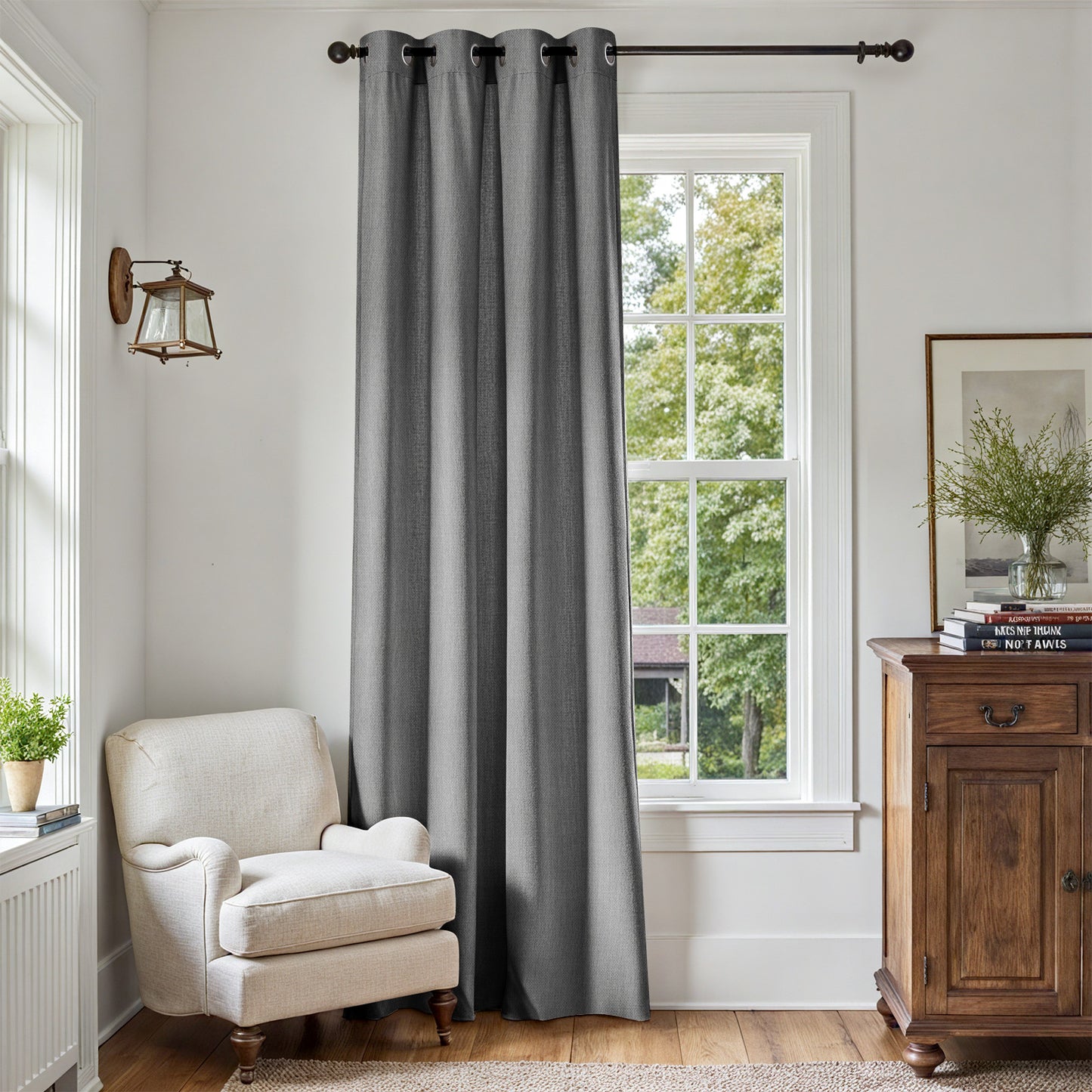 CURTAINKING Linen Texture Curtains Drapes Bedroom Living Room Thermal Insulated Window Treatment Grommet Top 2 Panels