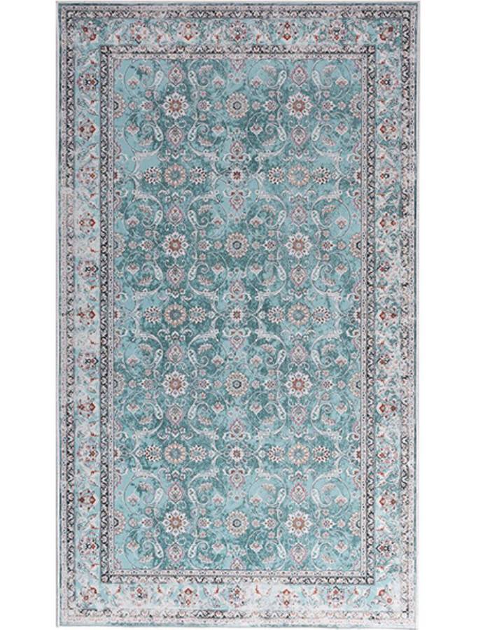 Jinchan Persian Distressed Floral Turquoise Foldable Area Rug