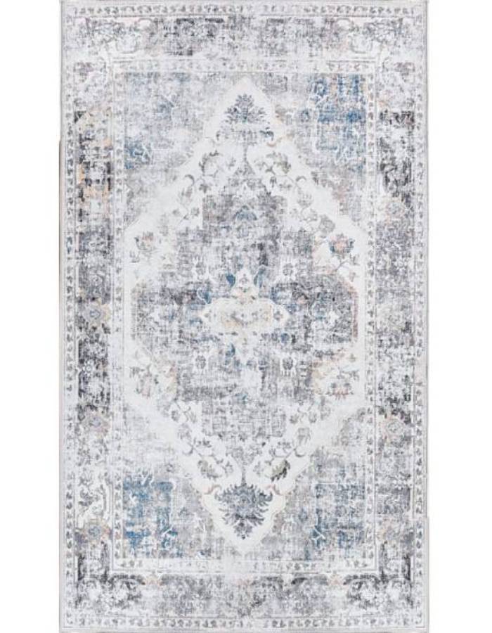 Jinchan Vintage Retro Persian Grey Flodable Area Rug