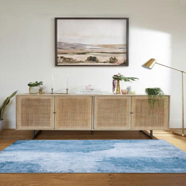 Contemporary Modern Abstract Blue Area Rug Contemporary Rugs JINCHAN Rugs