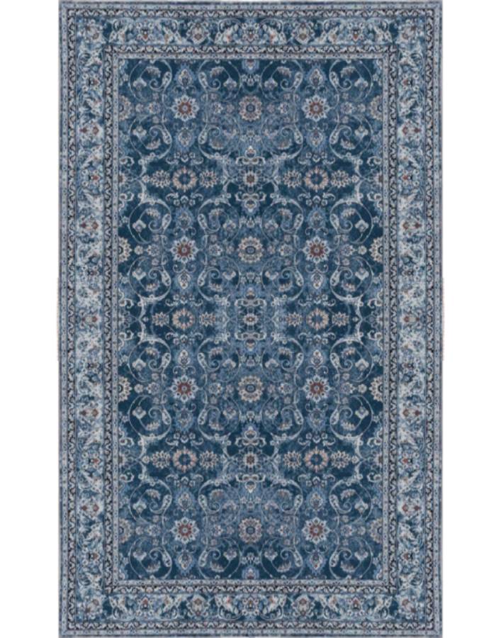 Jinchan Persian Distressed Floral Navy Blue Foldable Area Rug