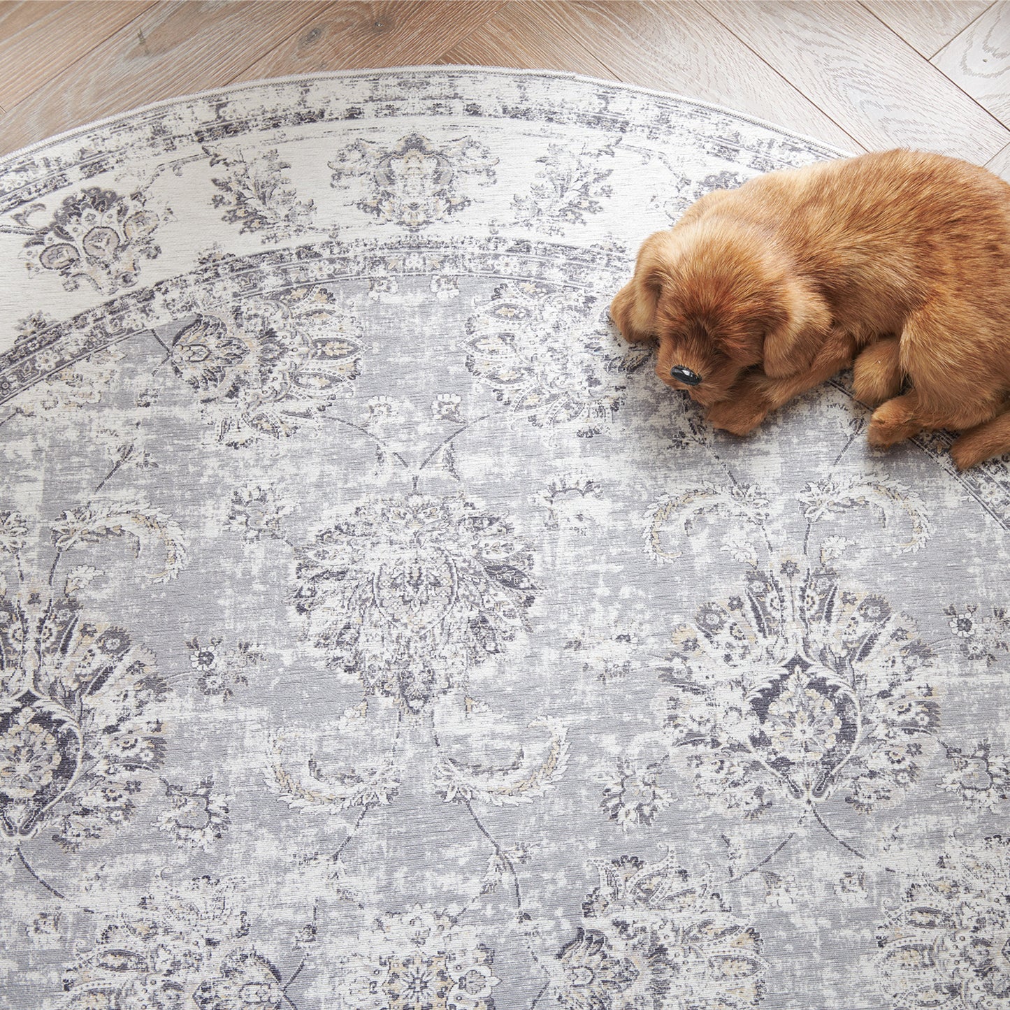 Jinchan Round Rug 5ft Area Rug Persian Rug Vintage Floor Mat Circle Rug