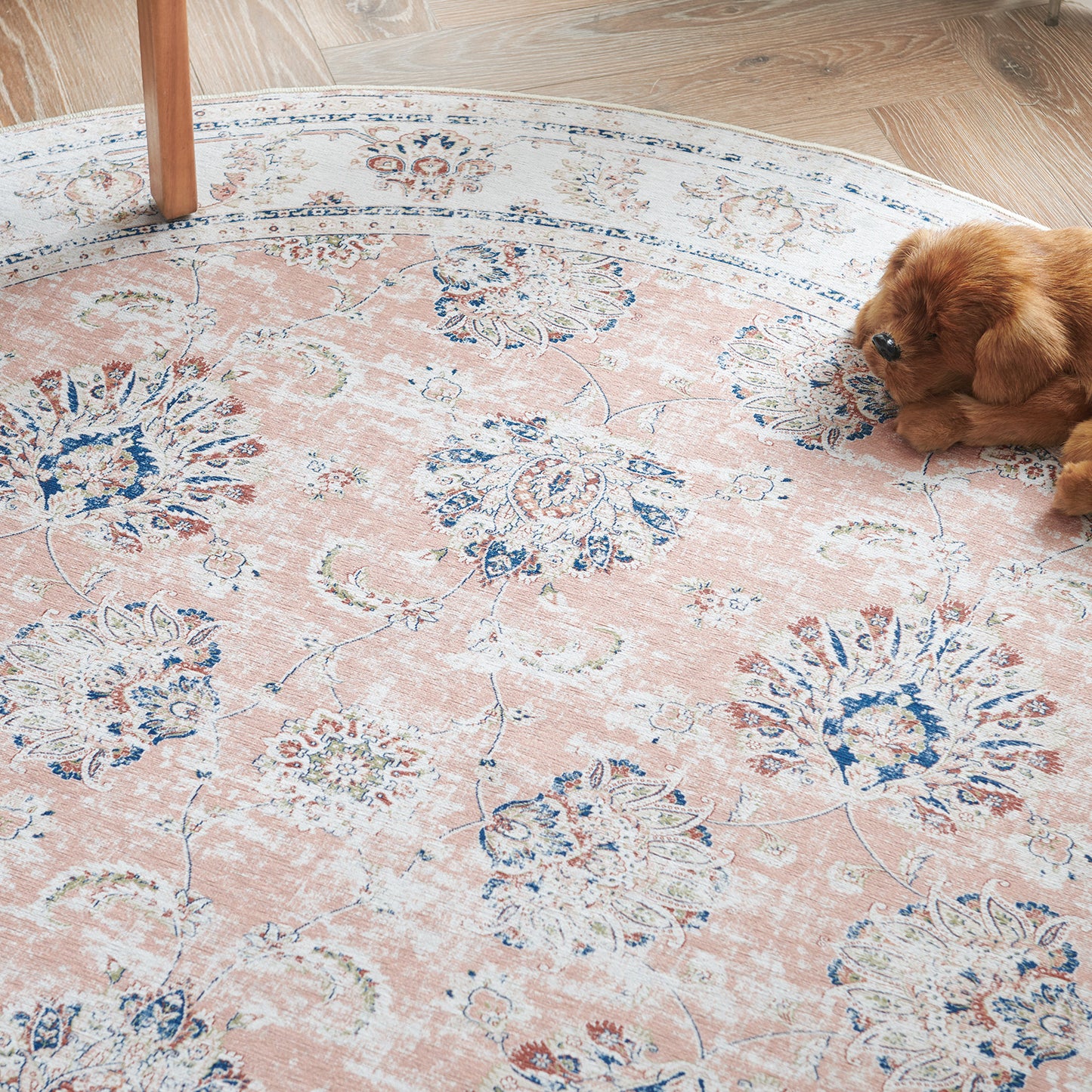 Jinchan Round Rug 5ft Area Rug Persian Rug Vintage Floor Mat Circle Rug