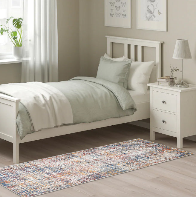 Contemporary Abstract Red Mulit Area Rugs Modern Distressed Carpet