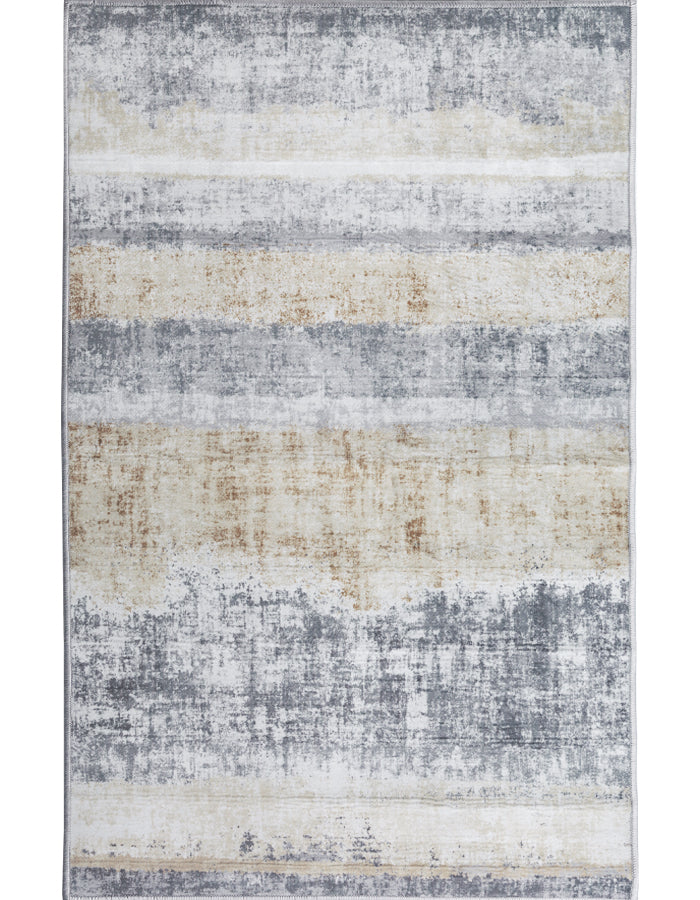 Contemporary Modern Abstract Yellow Grey Area Rug