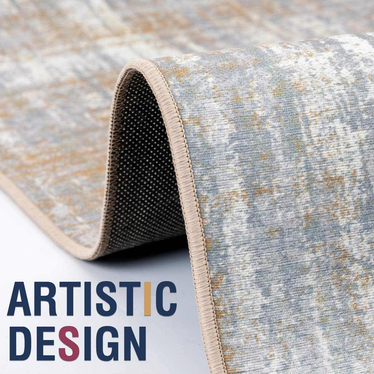 Contemporary Modern Abstract Taupe Area Rugs