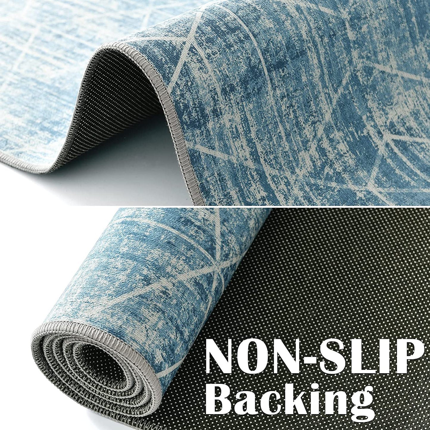 Diamond Lattice Blue Area Rug