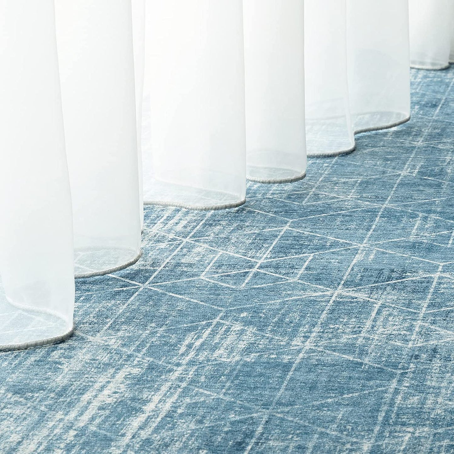 Diamond Lattice Blue Area Rug