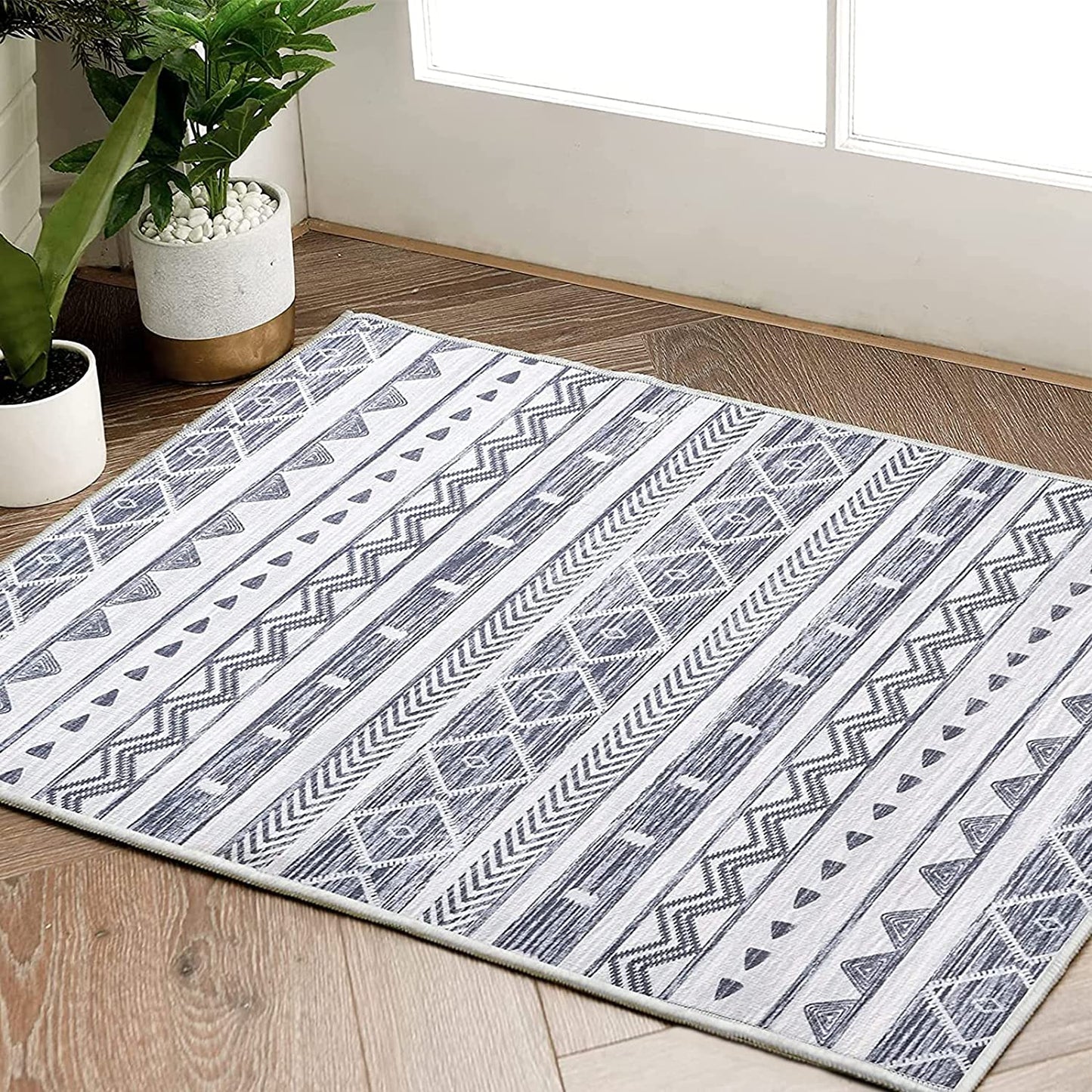 Moroccan Geometric Grey Area Rug