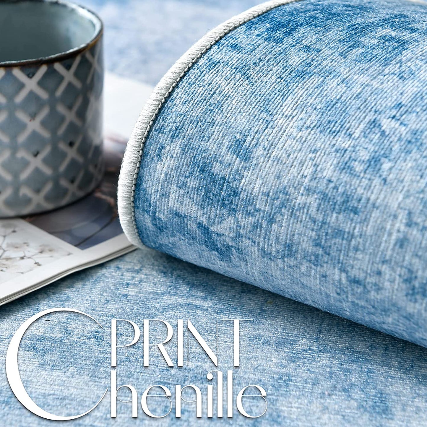 Contemporary Modern Abstract Blue Area Rug Contemporary Rugs JINCHAN Rugs