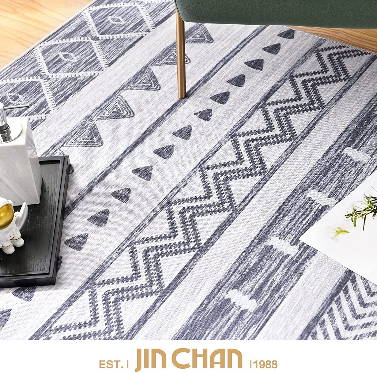 Moroccan Geometric Grey Area Rug