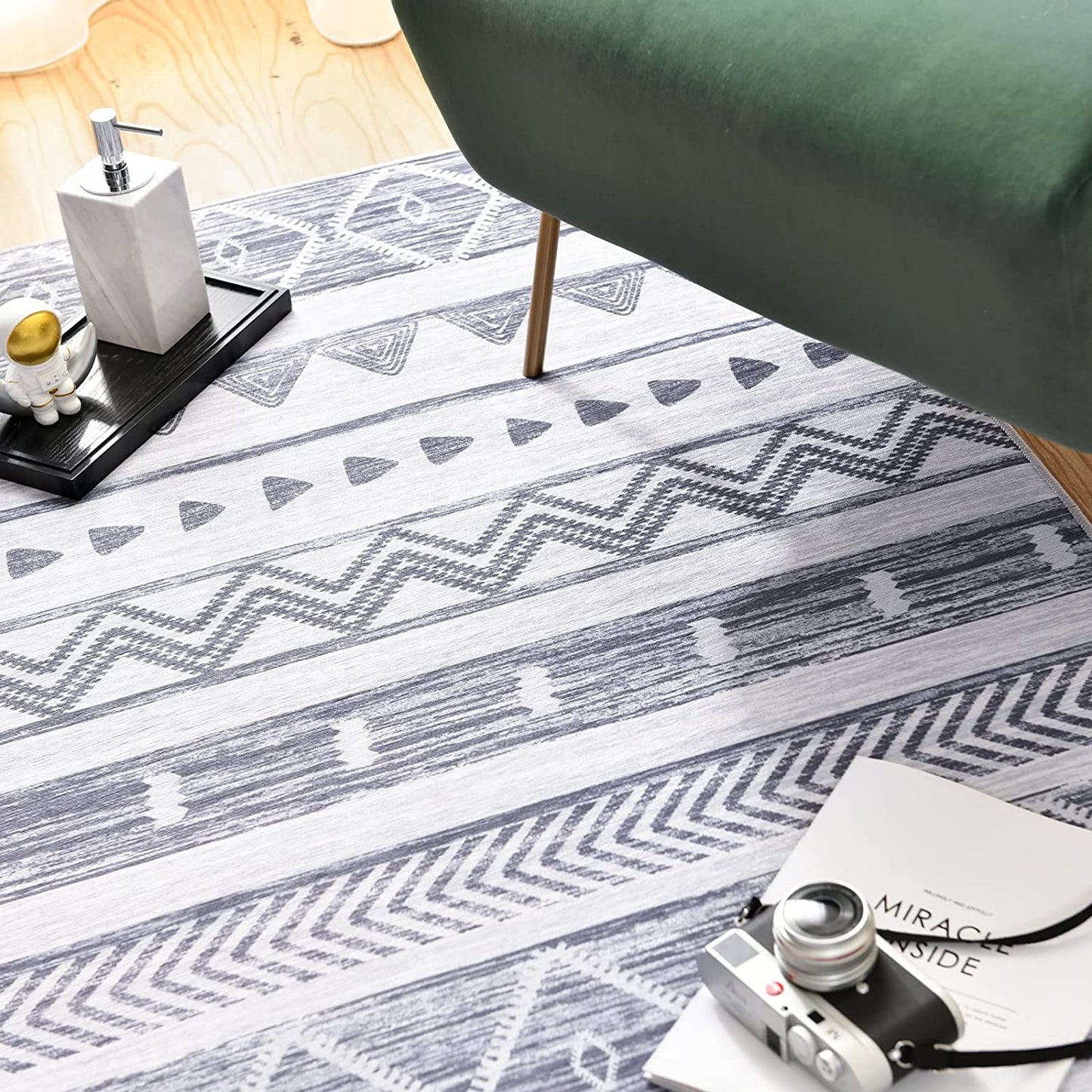 Moroccan Geometric Grey Area Rug