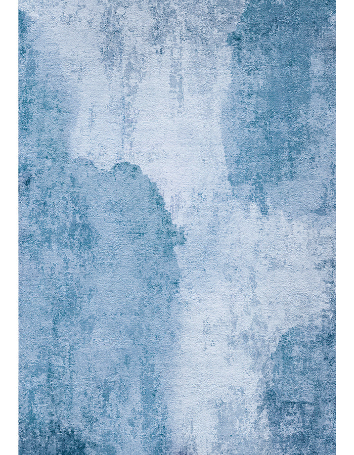 Contemporary Modern Abstract Blue Area Rug