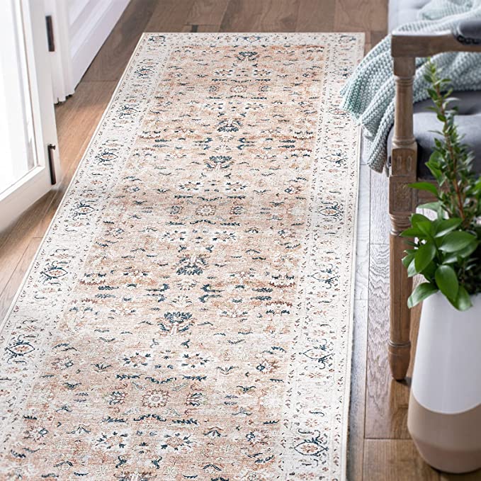 pink vintage runnner rug
