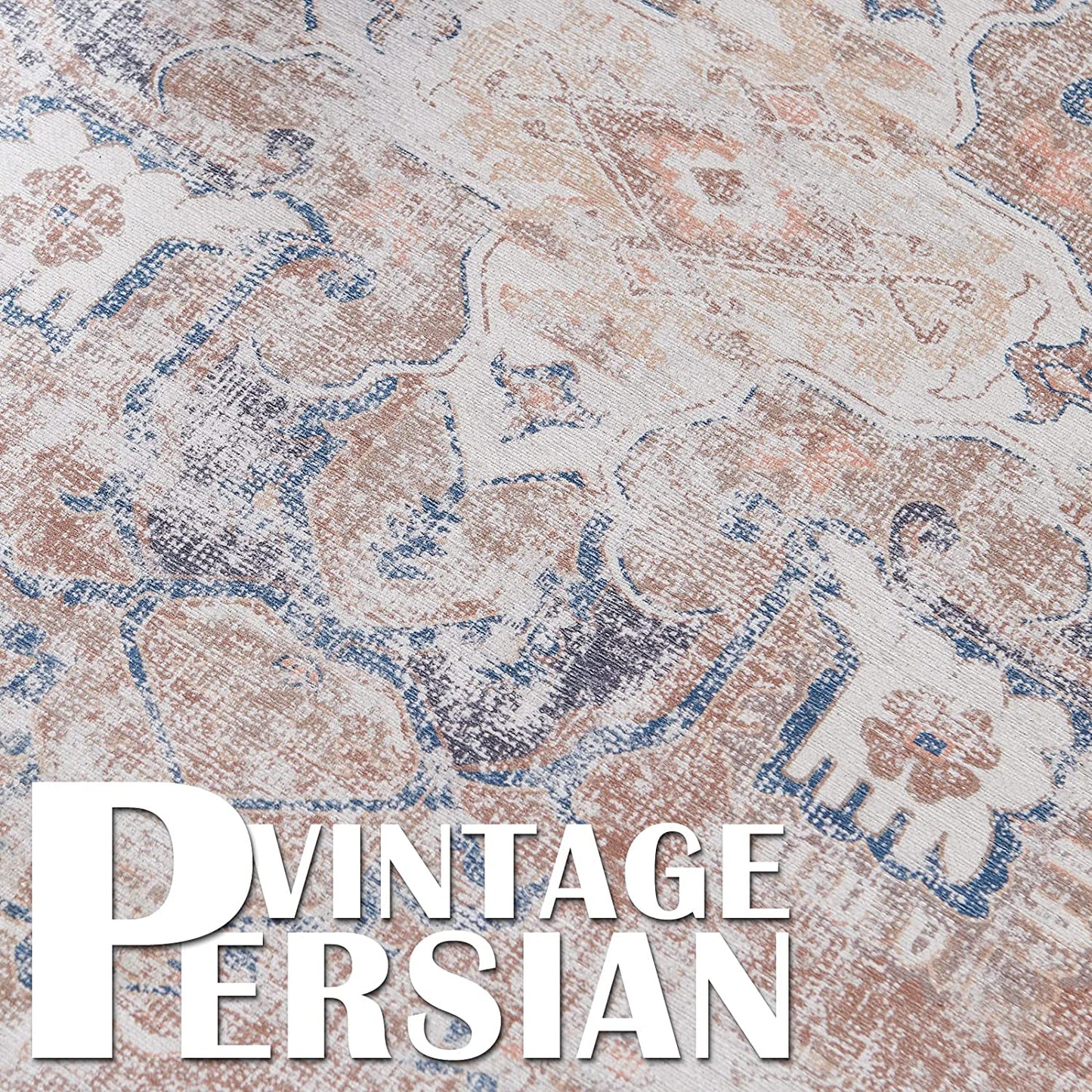 Jinchan Vintage Retro Persian Light Red Flodable Area Rug