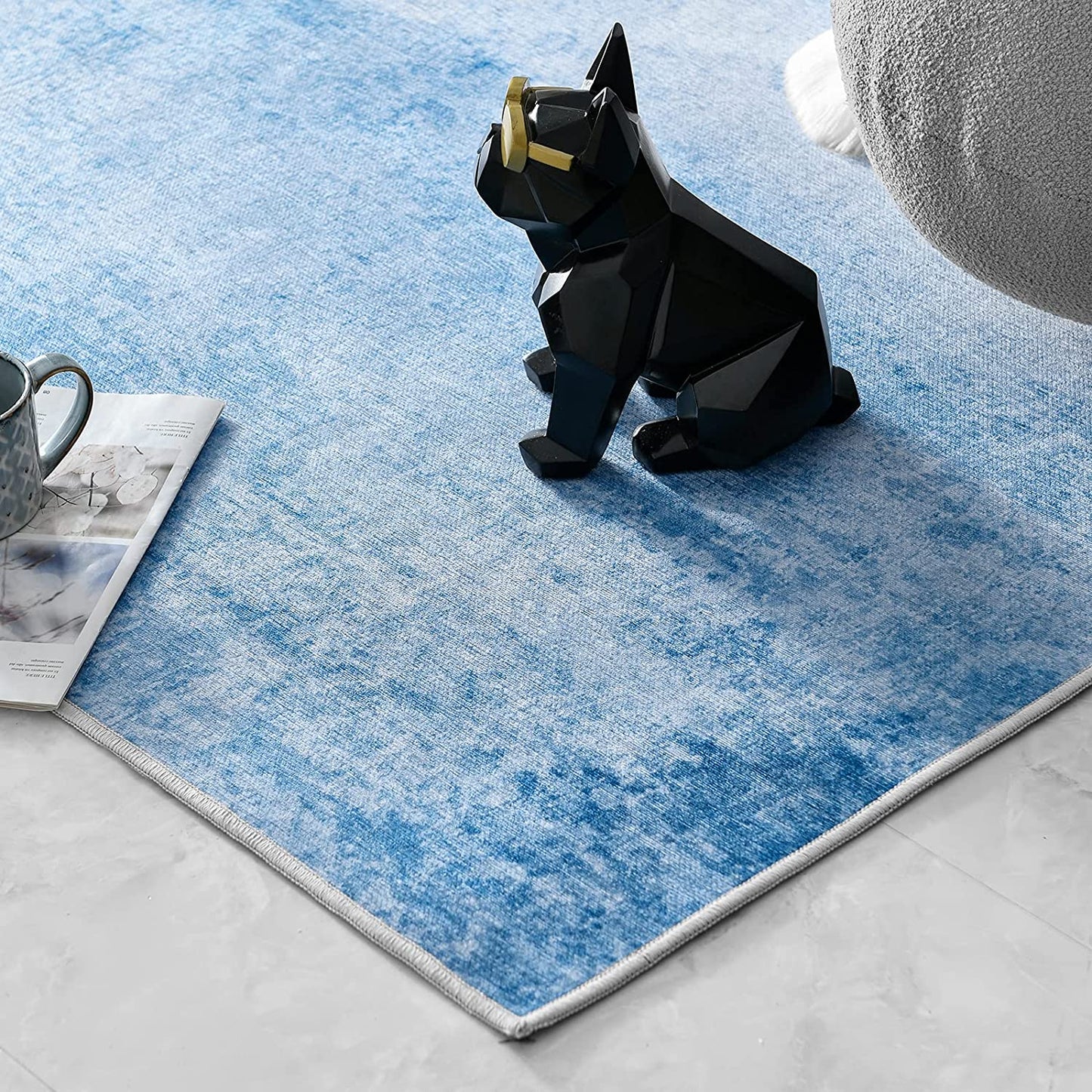 Contemporary Modern Abstract Blue Area Rug Contemporary Rugs JINCHAN Rugs
