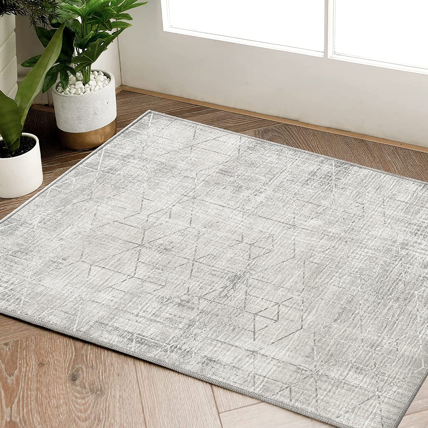 Diamond Lattice Grey Living Room Area Rug