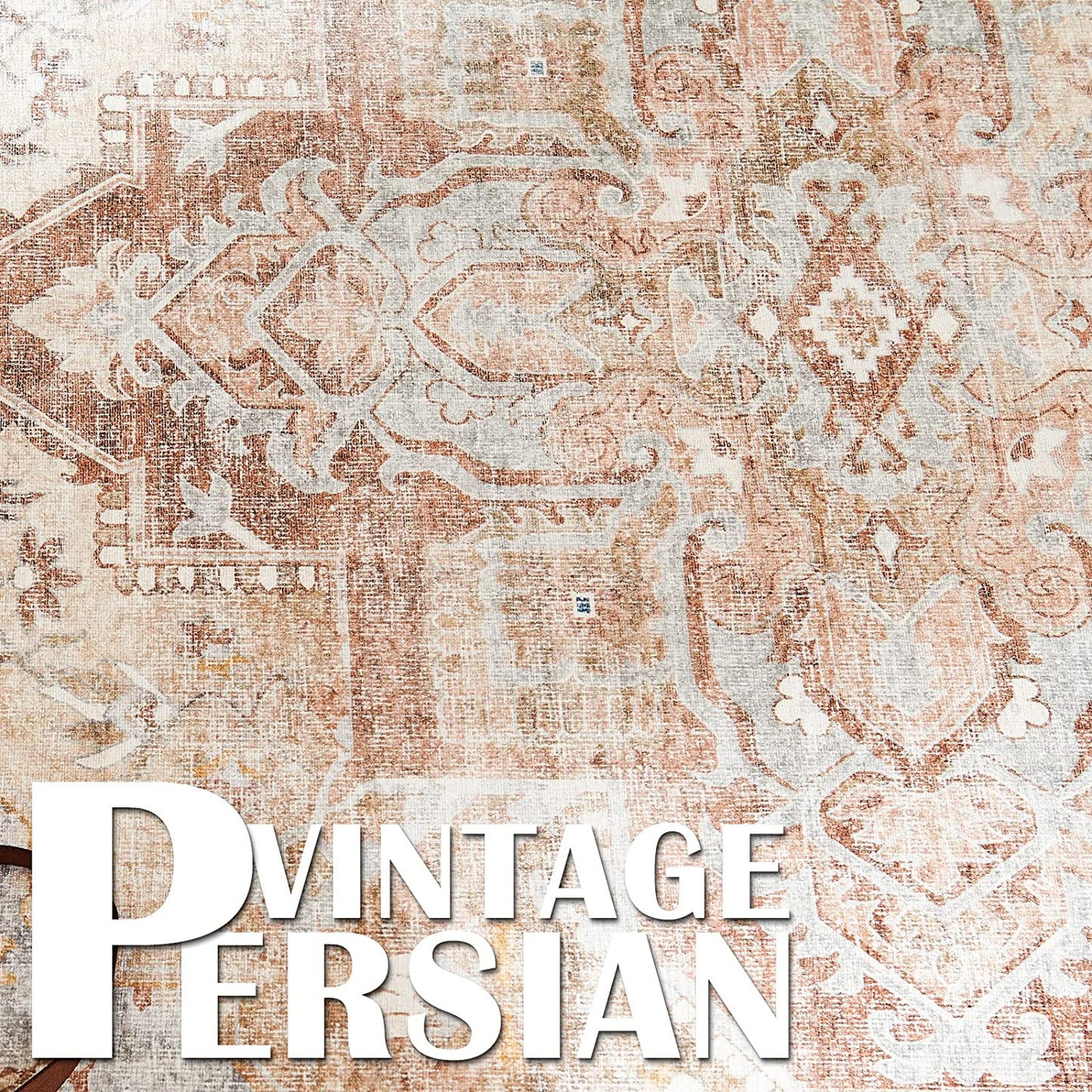 Jinchan Vintage Retro Persian Taupe Flodable Area Rug