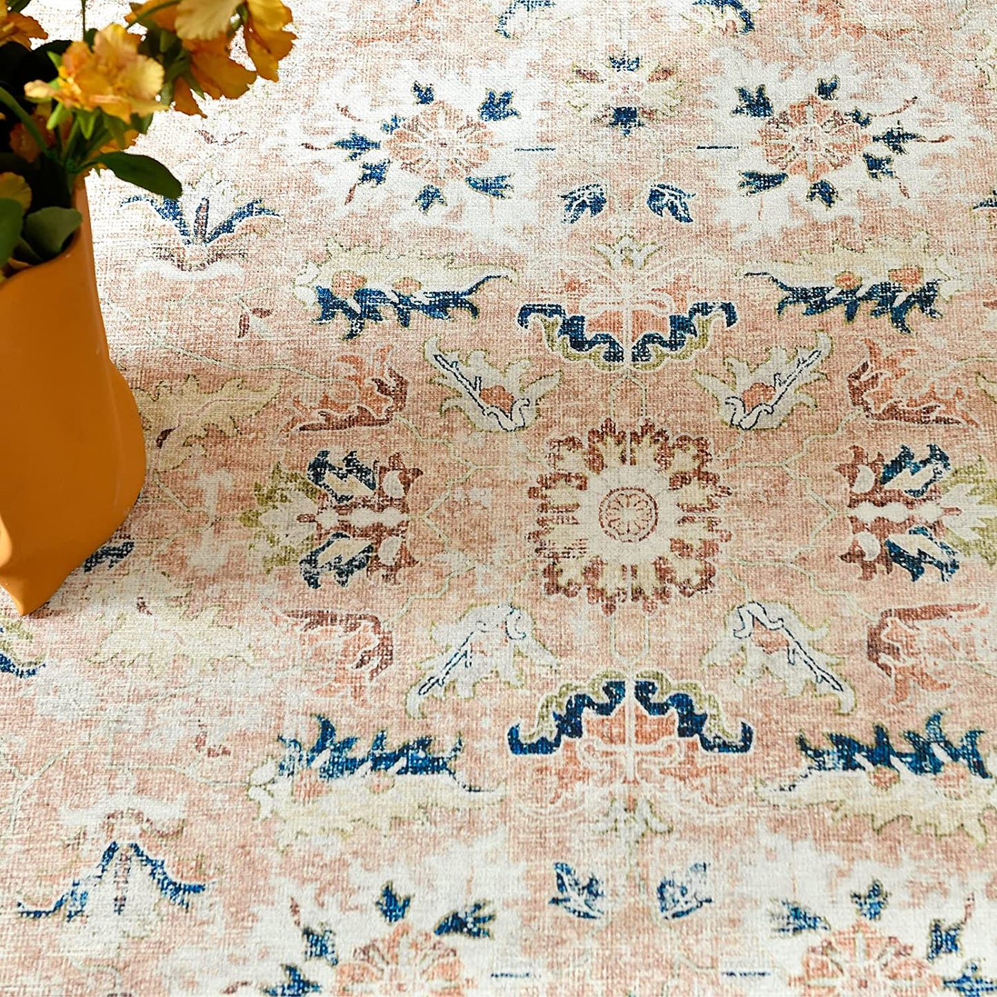 pink vintage rug