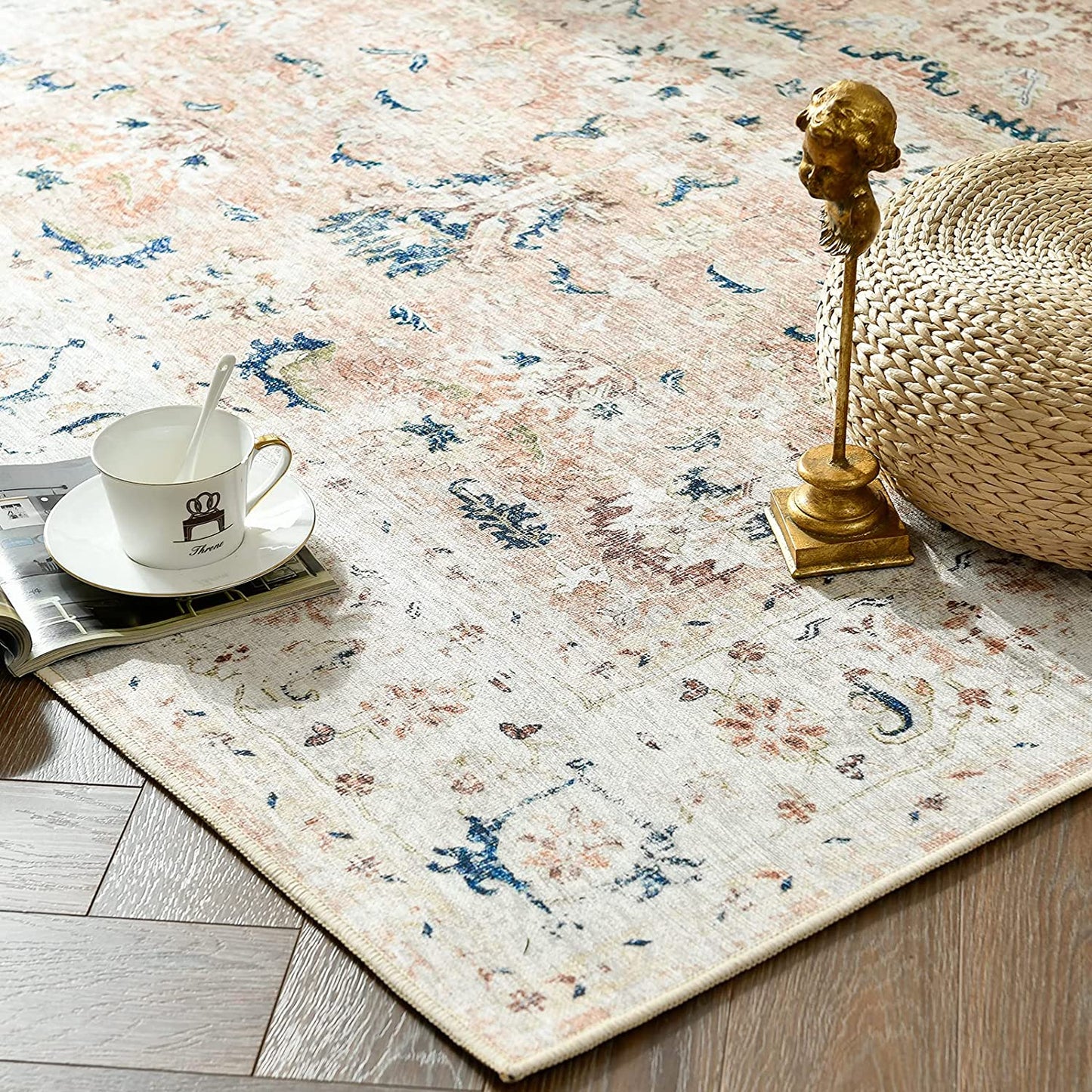 pink vintage rug