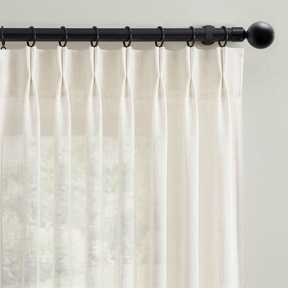 Linen Inside Pinch Pleat Linen Blend Curtains