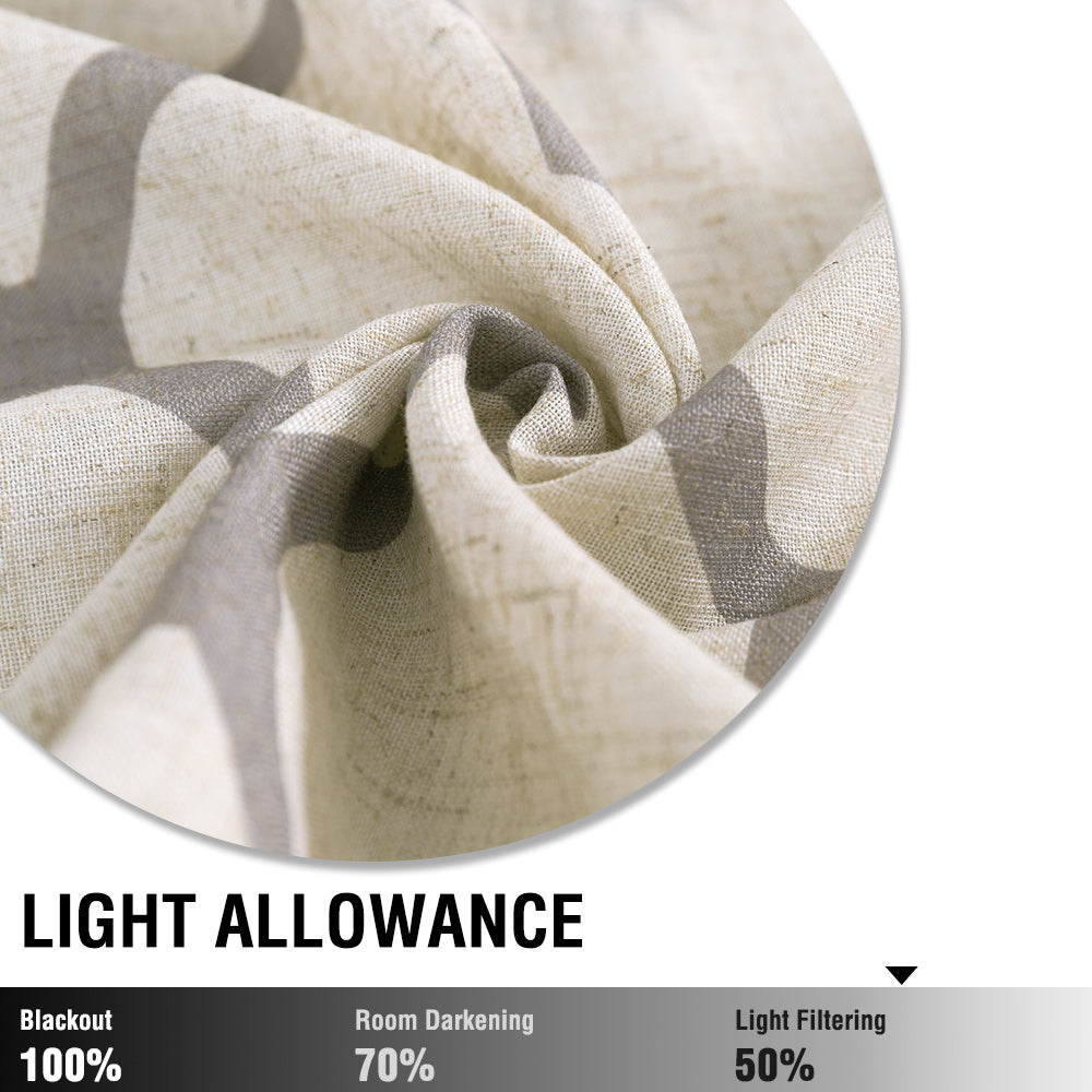 CURTAINKING Kitchen Valance Curtain Moroccan Tile Print Flax Linen Blend Small Window Curtains 16 inch 1 Panel Rod Pocket