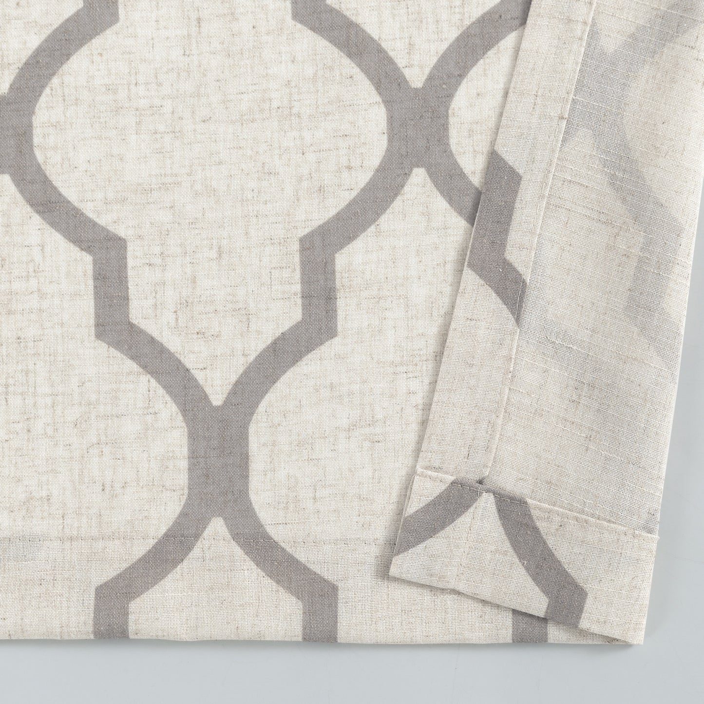 CURTAINKING Kitchen Valance Curtain Moroccan Tile Print Flax Linen Blend Small Window Curtains 16 inch 1 Panel Rod Pocket