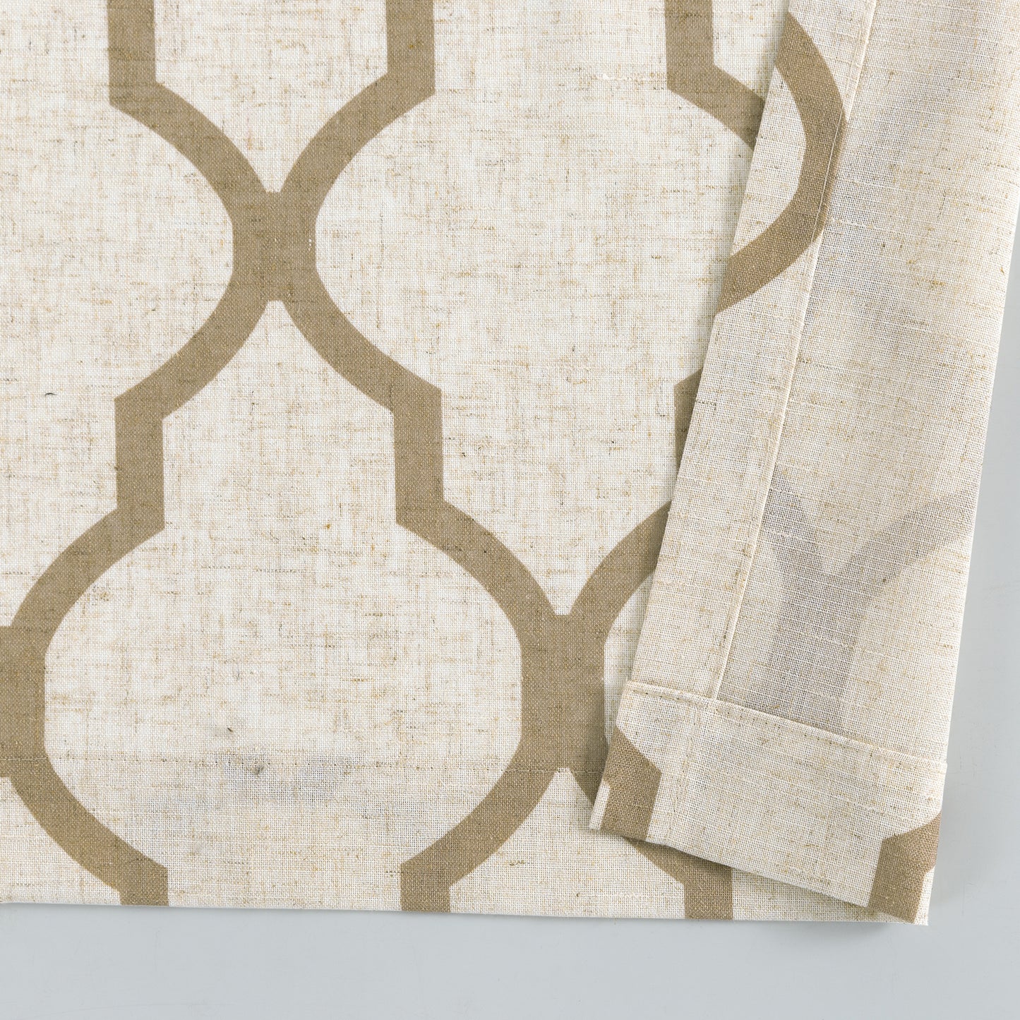 CURTAINKING Kitchen Valance Curtain Moroccan Tile Print Flax Linen Blend Small Window Curtains 16 inch 1 Panel Rod Pocket