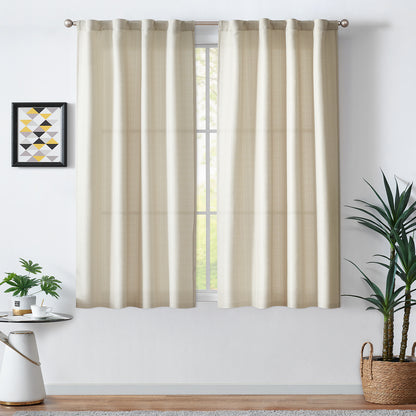 Curtainking Linen Textured Curtains Bedroom Living Room Window Curtain Set Light Filtering Drapes Grommet Top 2 Panels