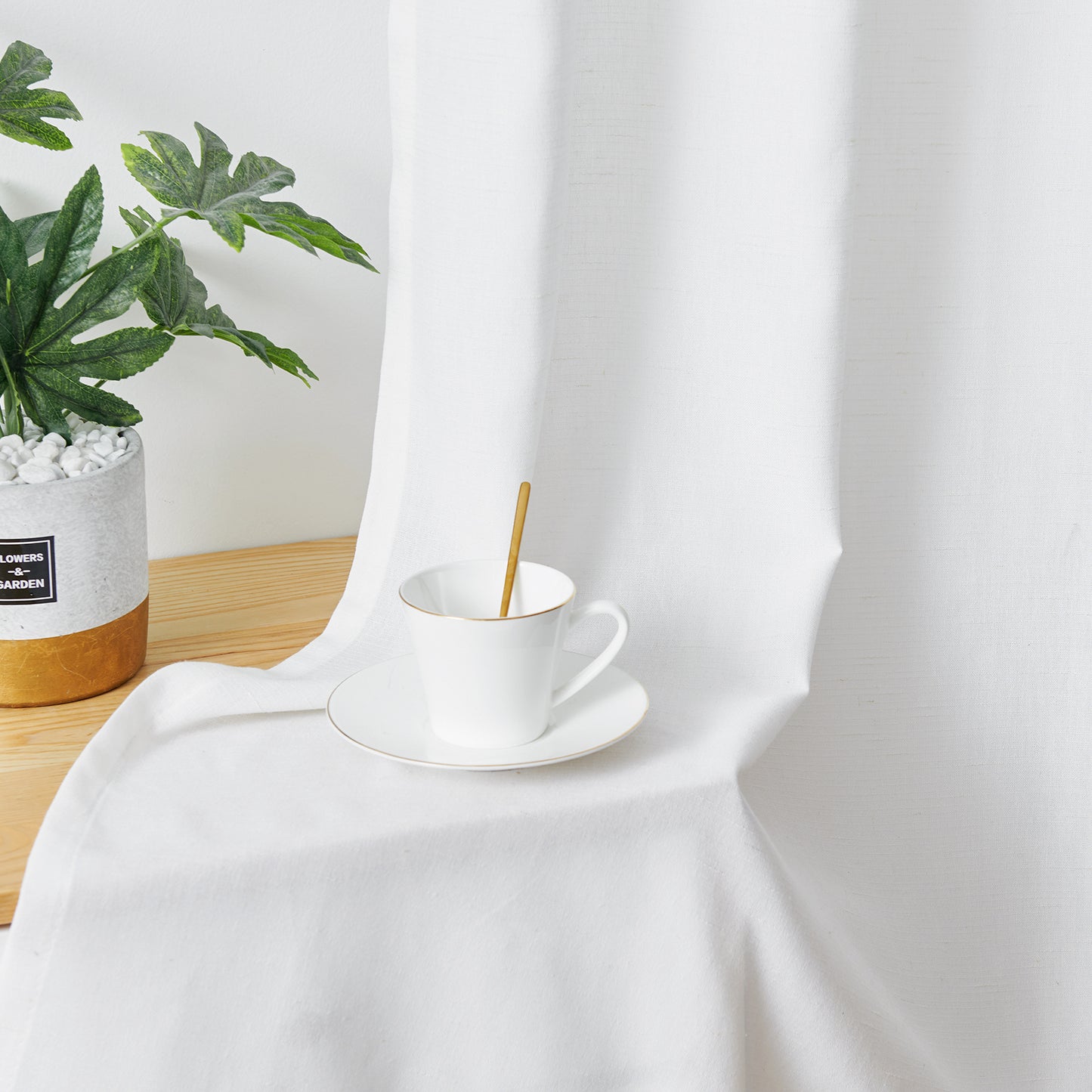 Curtainking Back Tab Curtains Light Filtering Curtains Living Room Bedroom Drapes Rod Pocket Linen Farmhouse Curtains Pack of 2