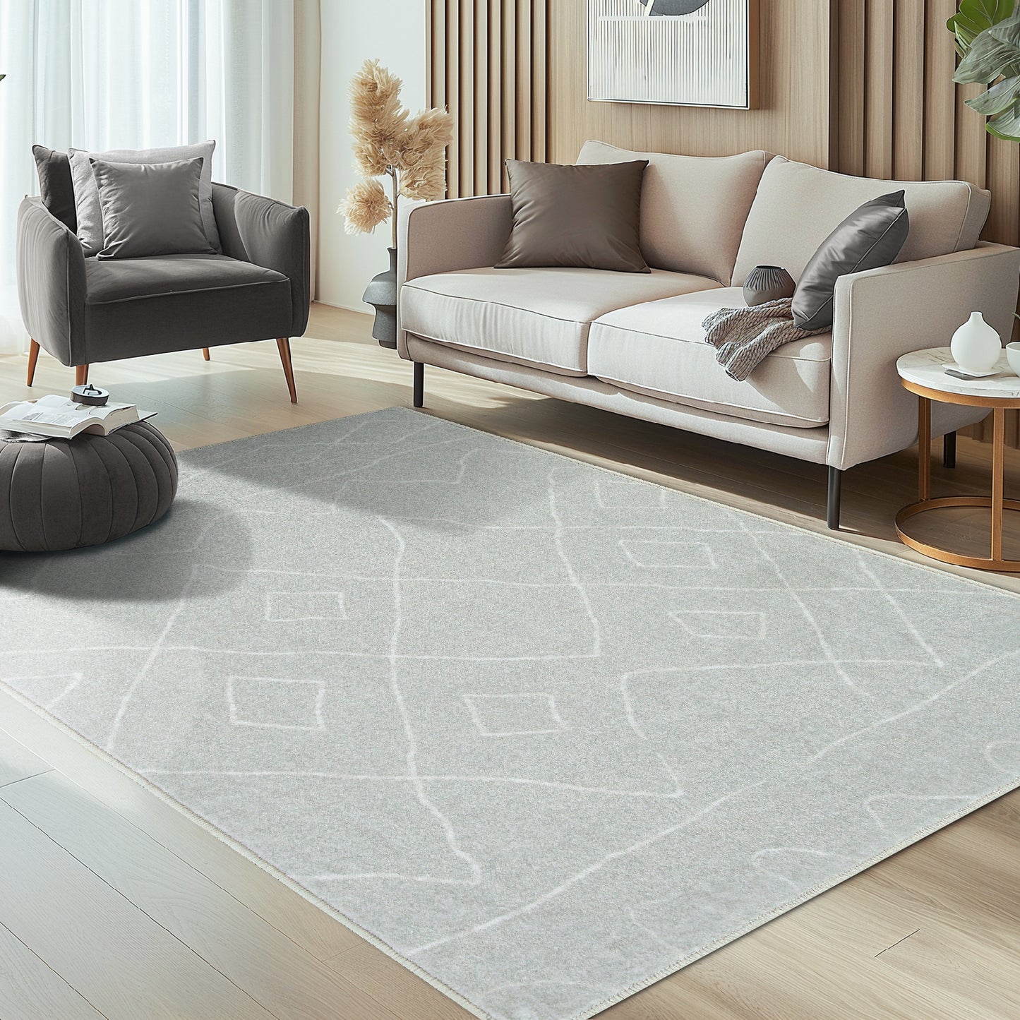 RUGKING Modern Area Rug Washable Rug Boho Carpet Non Slip Mat for Dinning Room Living Room Bedroom