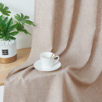 Curtainking Back Tab Curtains Light Filtering Curtains Living Room Bedroom Drapes Rod Pocket Linen Farmhouse Curtains Pack of 2