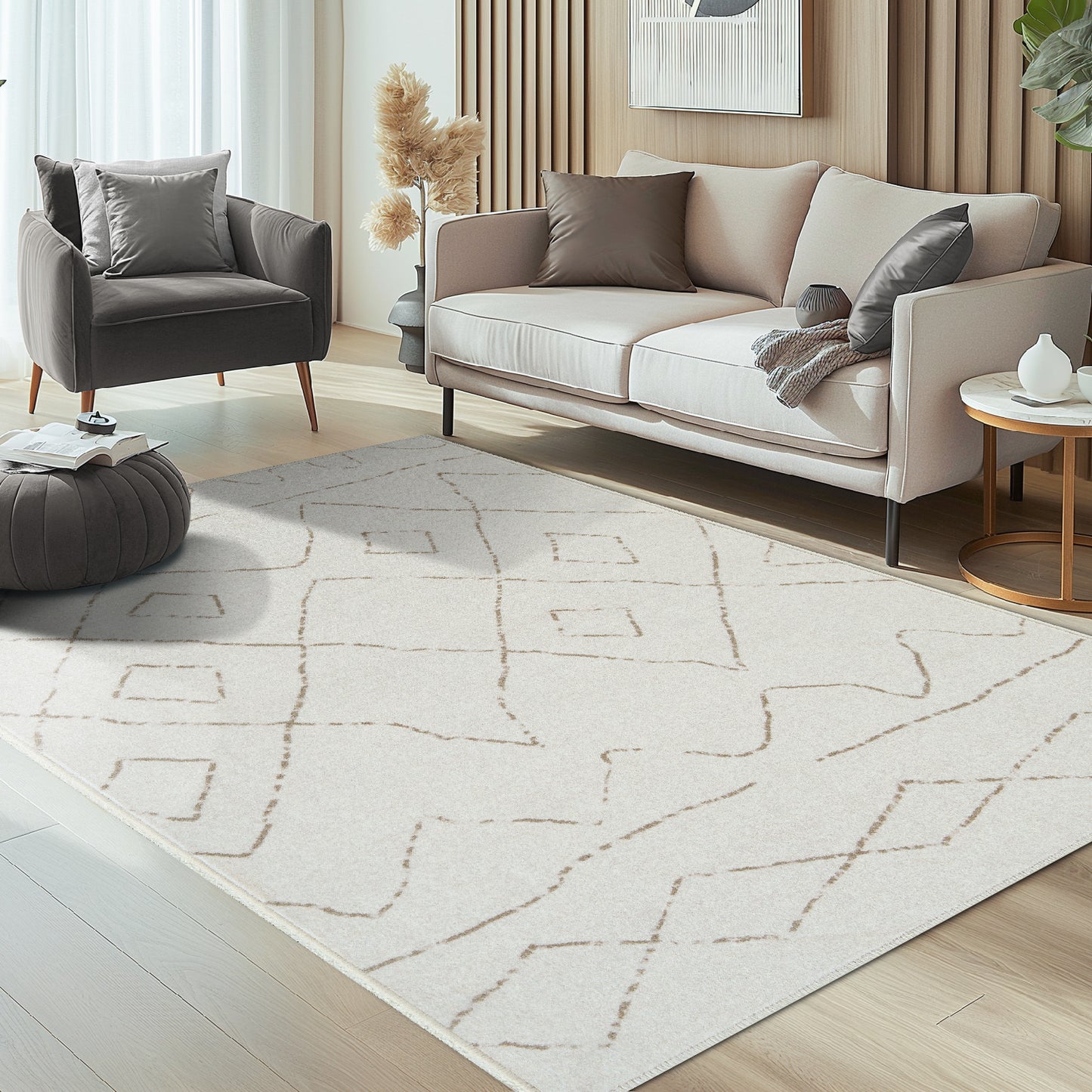 RUGKING Modern Area Rug Washable Rug Boho Carpet Non Slip Mat for Dinning Room Living Room Bedroom