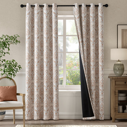 Curtainking Blackout Curtains Damask Thermal Insulated Drapes for Bedroom Living Room Window Treatments Set for All Season Grommet 2 Panels