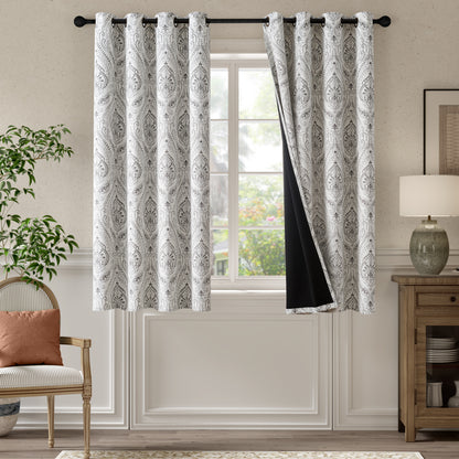 Curtainking Blackout Curtains Damask Thermal Insulated Drapes for Bedroom Living Room Window Treatments Set for All Season Grommet 2 Panels