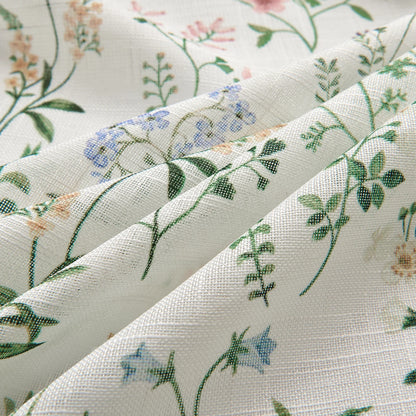 CURTAINKING Floral Curtains Farmhouse Green Curtain for Bedroom French Country Back Tab Drapes Plants Printed Light Filtering Window Treatment Curtains Set, 2 Panels