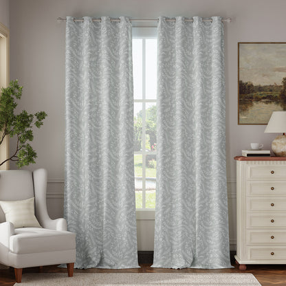 Curtainking 100% Blackout Curtains Grommet Thermal Insulated Curtains for Living Room Printed Short Curtains 2 Panels Set